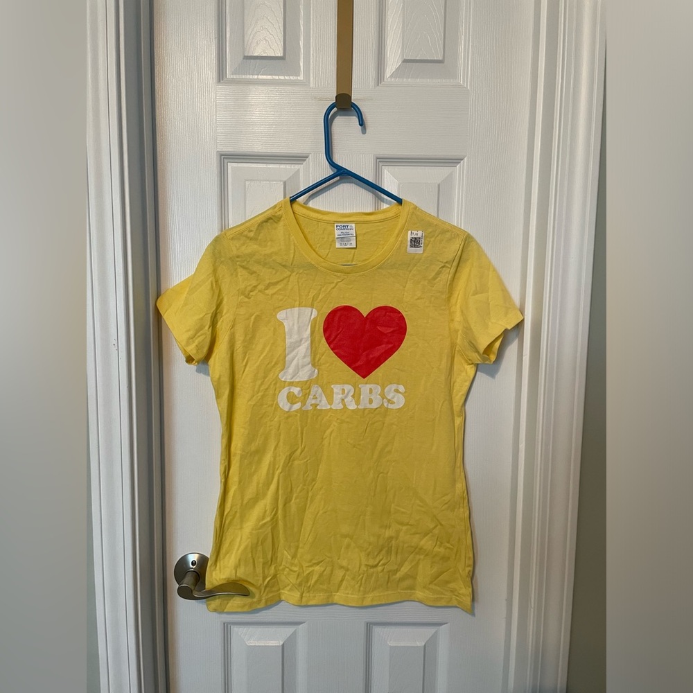 Yellow 'I Love Carbs' T-Shirt